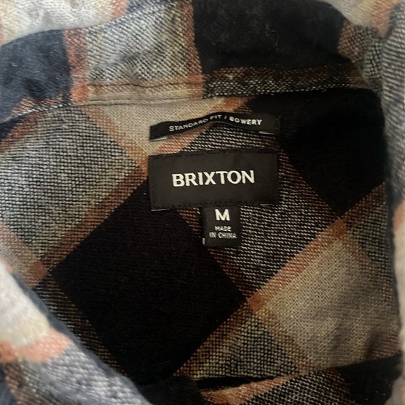 Brixton Navy and Tan Plaid Casual Shirt - Picture 2 of 3